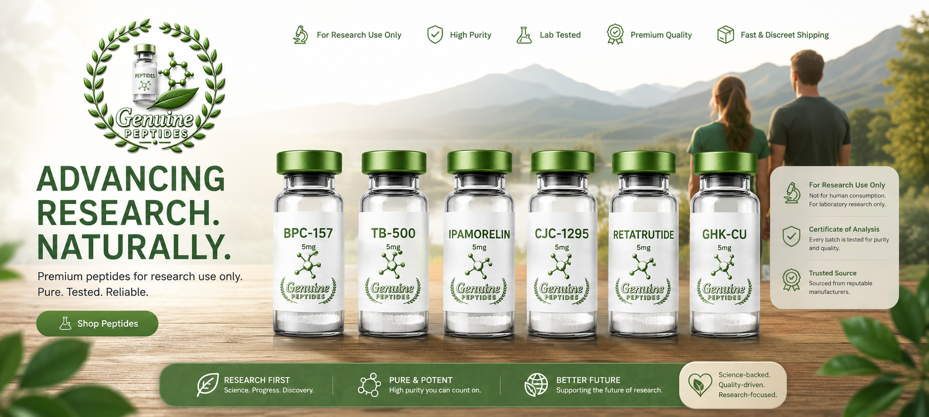 Genuine Peptides - BPC - TB-55 - IPAMORELIN - RETATRUTIDE